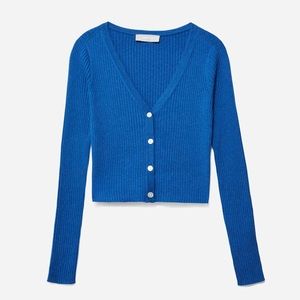 Everlane The Cotton–Merino Cropped Cardigan